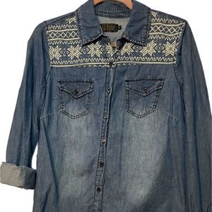 Modern, western, cotton jean shirt